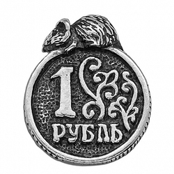 Сувенир"Мышка" 9303ч Серебро 