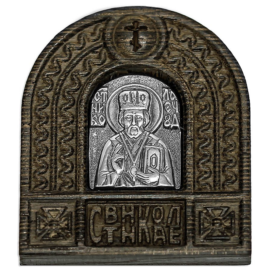 Икона"Св.Николай Чудотворец", серебро, 9024ч