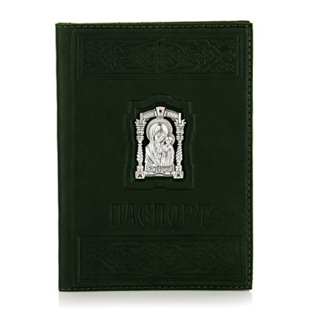 Обложка д/паспорта "Богородица", серебро, _