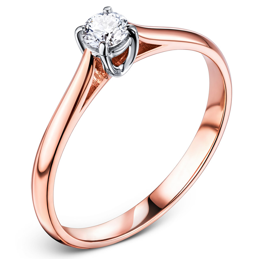Кольцо, золото, бриллиант, 038-11000