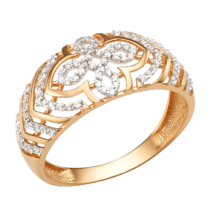 Кольцо, золото, фианит, 001021-4102