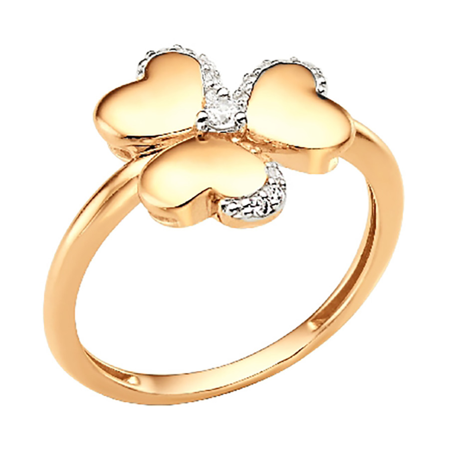 Кольцо, золото, фианит, 001041-1102