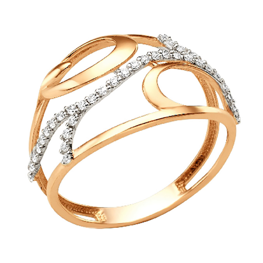 Кольцо, золото, фианит, 001051-1102