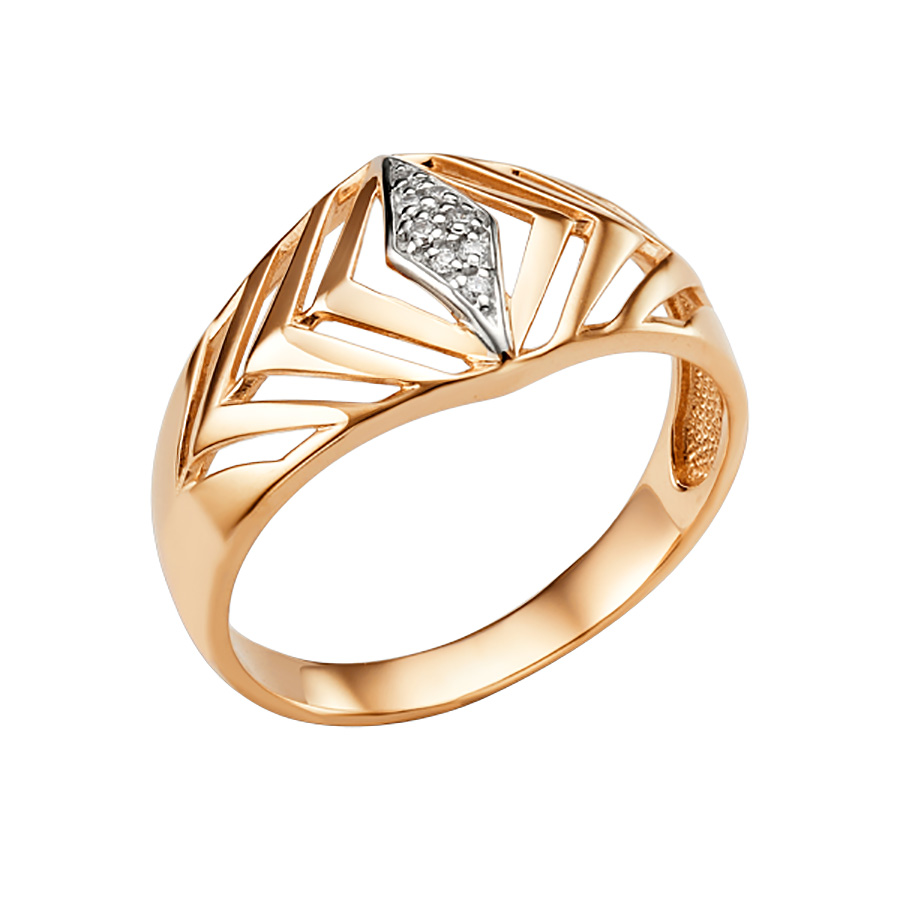Кольцо, золото, фианит, 003991-4102