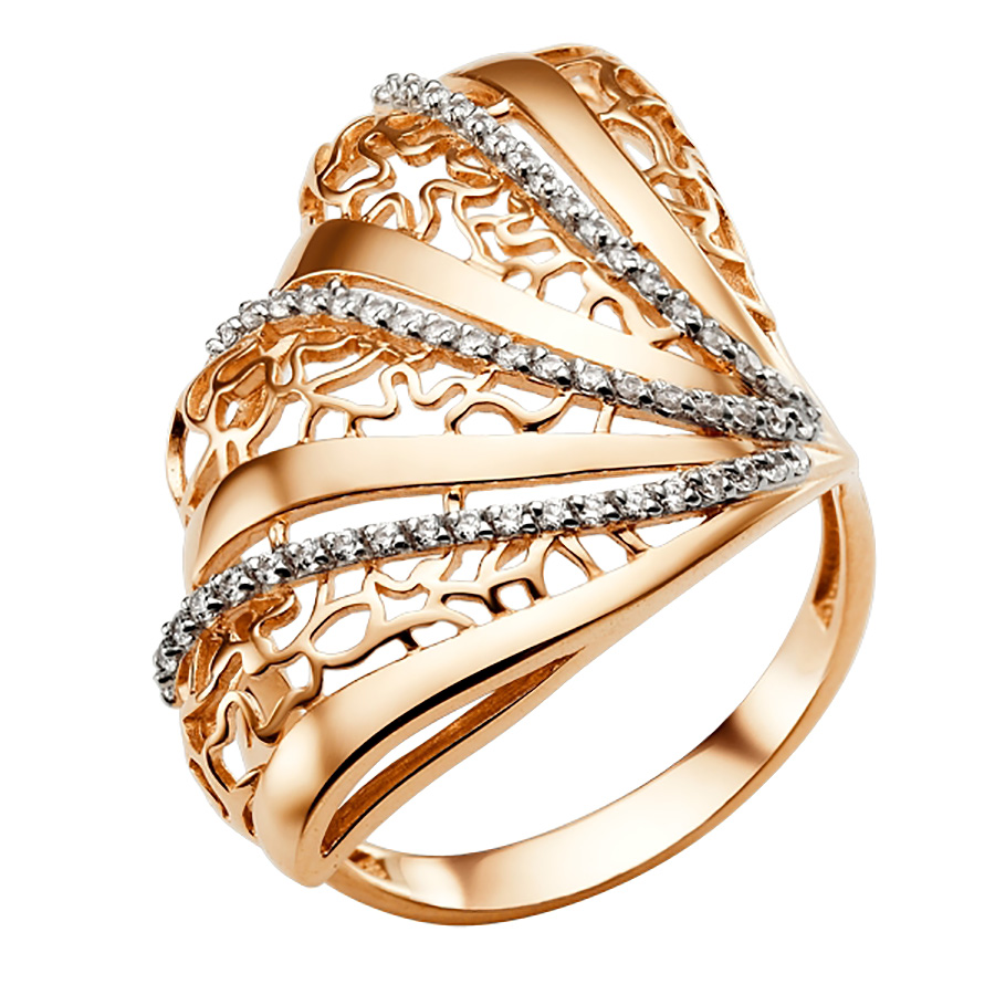 Кольцо, золото, фианит, 005671-1102
