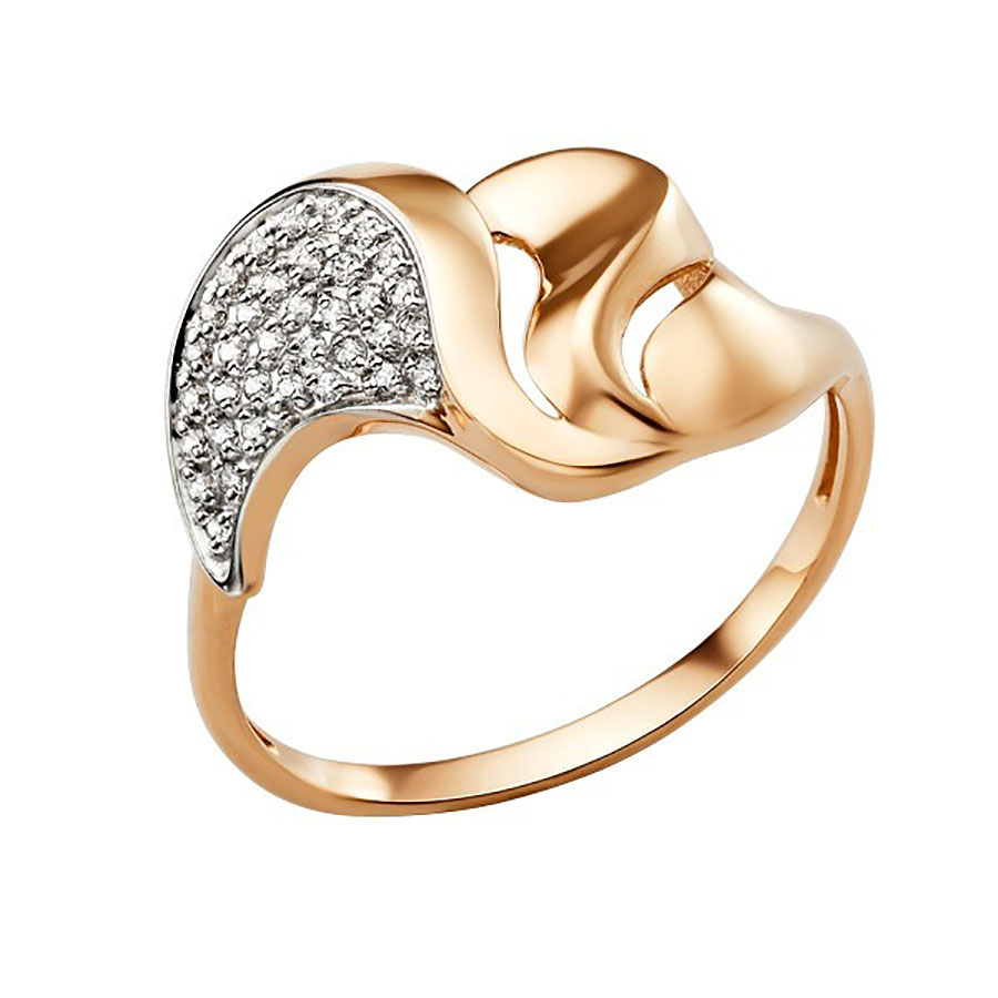 Кольцо, золото, фианит, 009871-1102