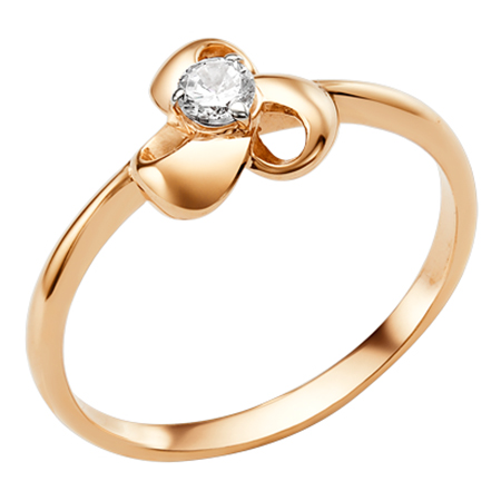 Кольцо, золото, фианит, 004911-1102