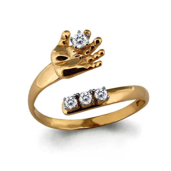 Кольцо, золото, фианит, 64151А.1