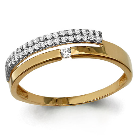 Кольцо, золото, фианит, 64380А.1