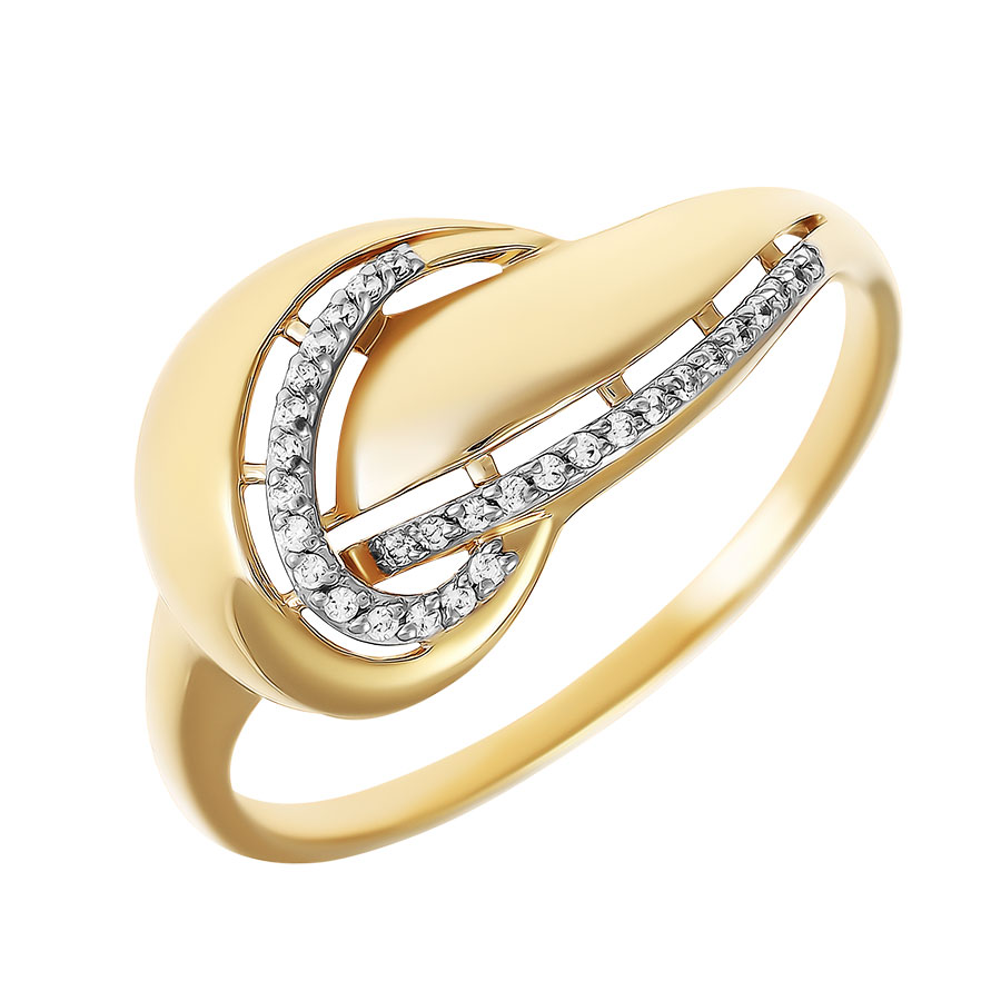 Кольцо, золото, фианит, 002931-4102