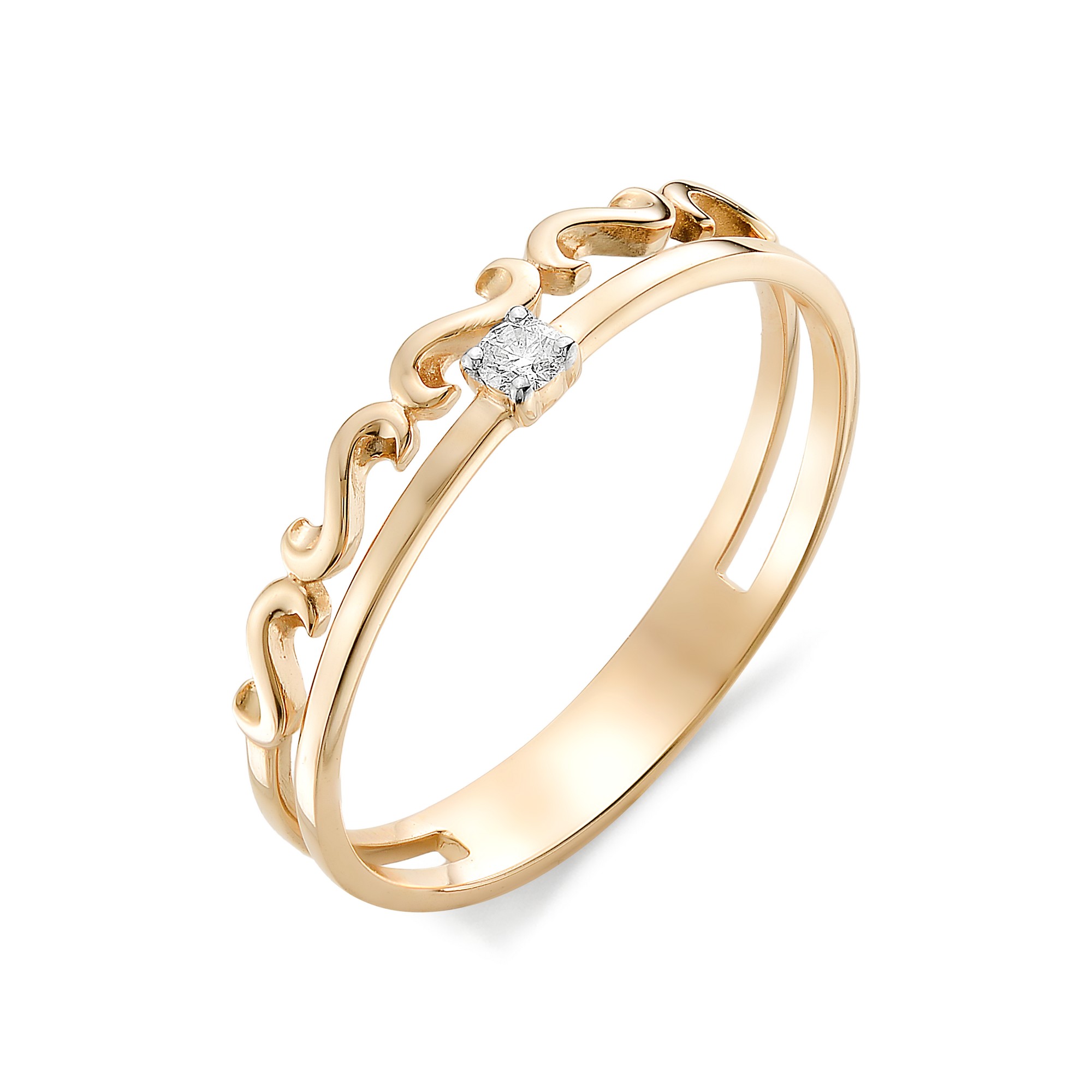 Кольцо, бриллиант, 12401-100